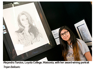 Alejandra Turcious, Loyola College, Watsonia, with her award winning portrait, Trojan Belisario.