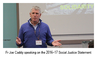 Fr Joe Caddy speaking on the 2016-17 Social Justice Statement