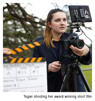 Tegan shooting her award winning film