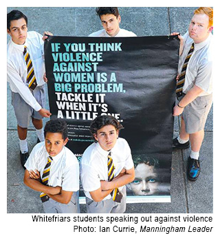 Whitefriars students speaking out against violence Photo: Ian Currie, Manningham Leader