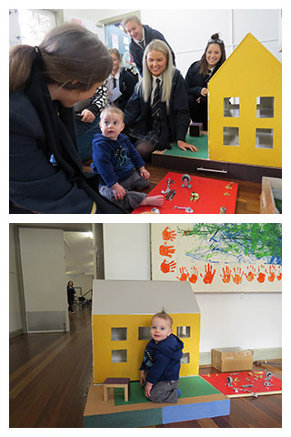 Students at Mount Lilydale Mercy College building their toy library