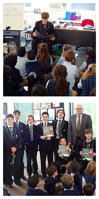 CBC students reading to St Mary's Students for National Simultaneous Storytime