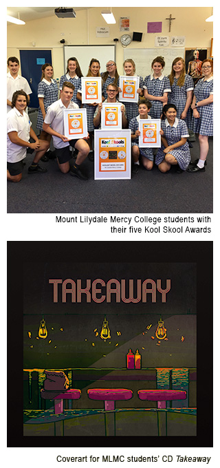 Mount Lilydale Mercy College students with their Kool Skool awards