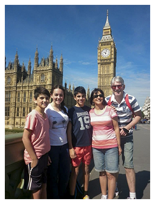Lila McInerney and her family in London