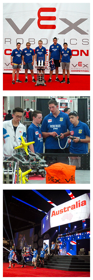 Emmaus College students competing in the 2017 VEX Robotics World Championships