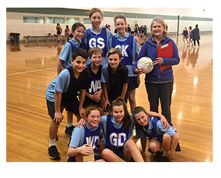 The mixed netball team from St Thomas the Apostle School, Blackburn.