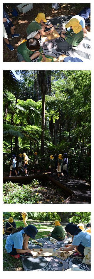 Students working with staff from the Royal Botanic Gardens.