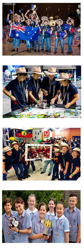 Students from Christ the King School, Newcomb, at the First Lego League European Open Invitational in Hungary.