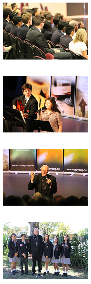 Images of students attending the conversation of youth event at Caroline Chisholm Catholic College, Braybrook.