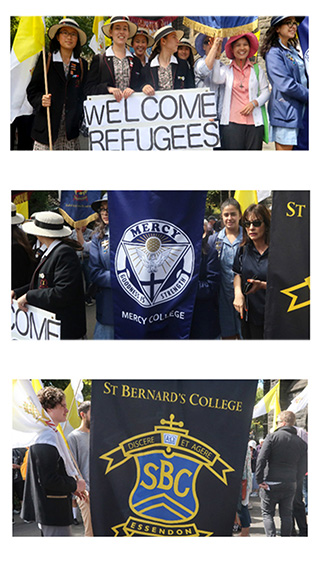 Among those processing from the cathedral to the library were groups drawn from the Catholic education and wider social justice community