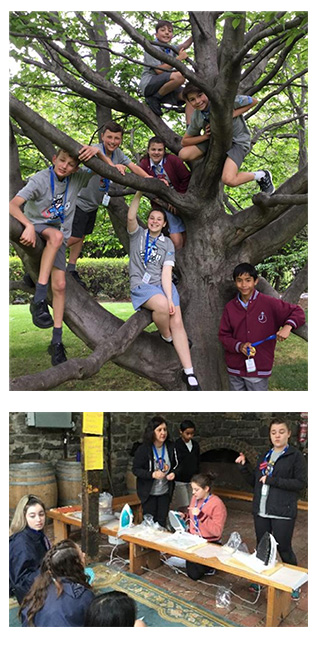 Images of students from St Justin's School, Wheelers Hill at Collingwood Children's Farm.