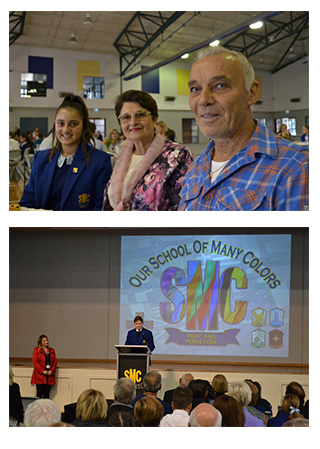 The new Year 7 students at St Monica’s College, Epping, hosting their grandparents earlier this month.