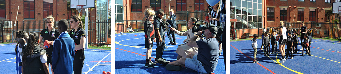 St Michael’s School, North Melbourne, students celebrating Footy Colours Day.