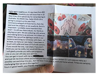 Anzac day letter
