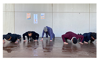 Staff and students at Catholic Regional College, St Albans, taking part in the Push-up Chalenge.
