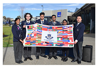 Flag for diversity created by students from Thomas Carr College, Tarneit