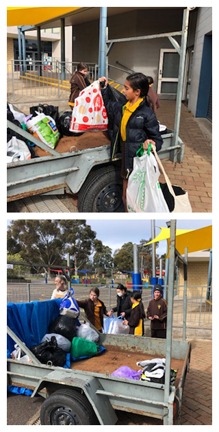 social justice student team collecting donations