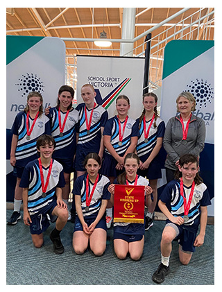 Mixed netball team from St Thomas the Apostle School, Blackburn