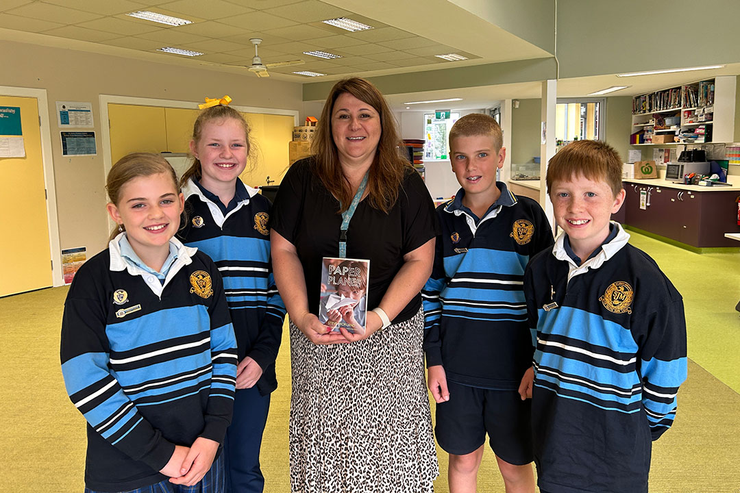 Deputy Principal Melinda Buscema with students