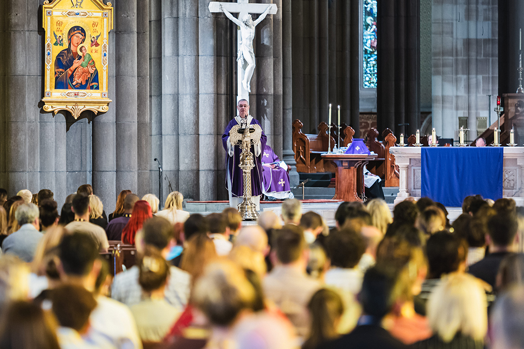 Archbishop Peter leading the commissioning mass