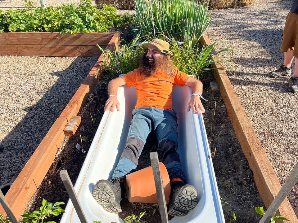 Costa Georgiadis in the garden