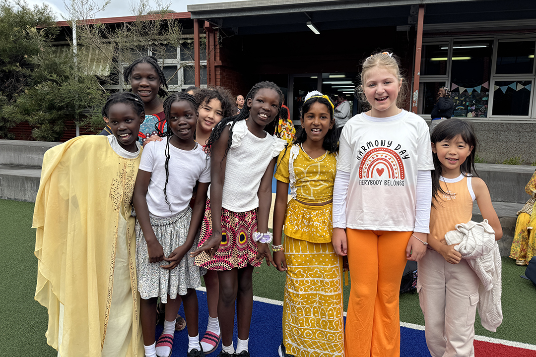 students celebrating harmony day