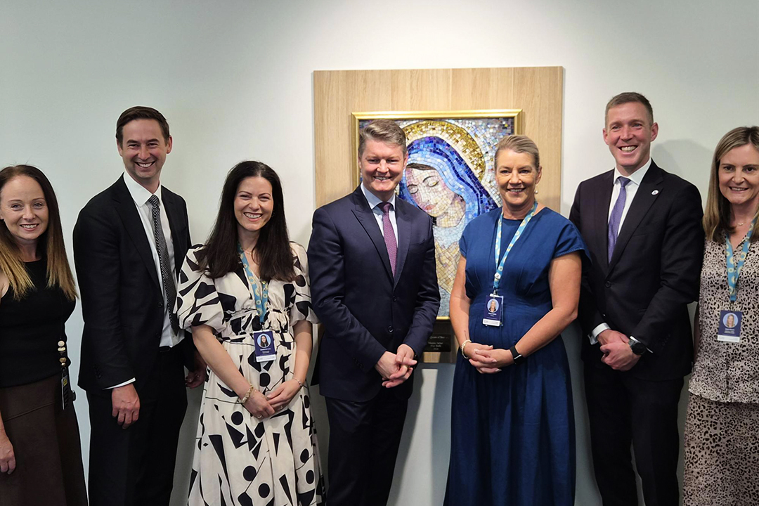 Minister for Education, the Hon Ben Carroll; State Member for Greenvale, Iwan Walters; and MACS Executive Director, Dr Edward Simons