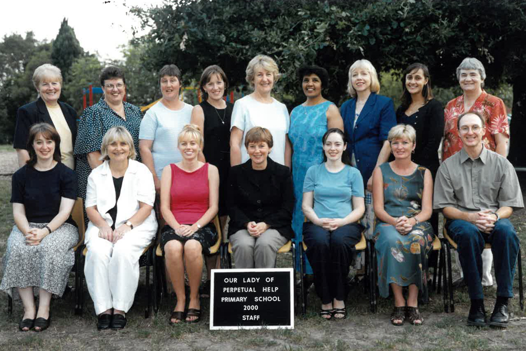 Therese Taggart and Our Lady Of Perpetual Help School colleagues, 2000.