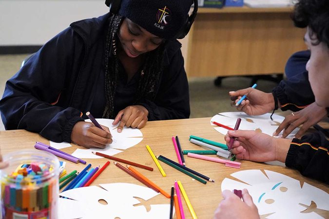 students engaged in activity for cultural awareness week