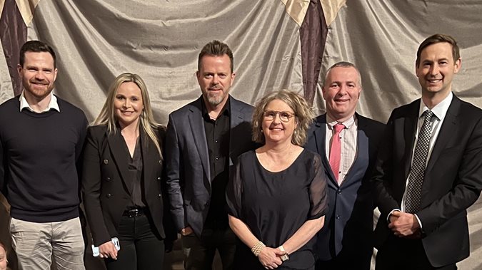 John Bourke, Edward Simons and others at the Premiere