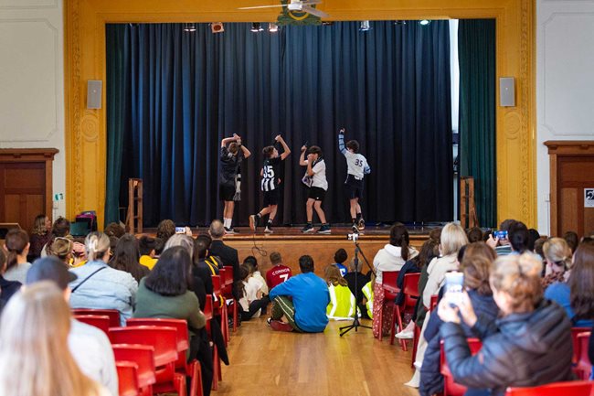 Students performing at their annual poetry slam